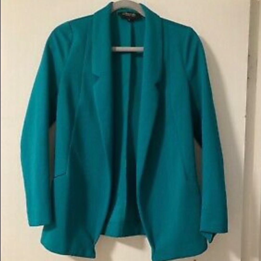 Peacocks Teal Textured Blazer w/ Pockets Size S